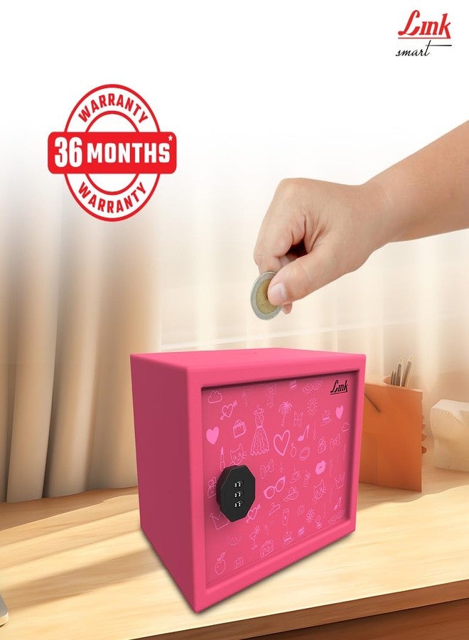 لينك حصالة نقود ذكية للأطفال من لينك سمارت - قفل برقم سري فاخر | بدون مفاتيح أو بطاريات | تصميم متين، سعة 5.7 لتر | خزنة مرحة وملونة للادخار | ضمان 3 سنوات - Image 2